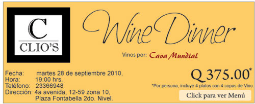 Clios Wine Dinner